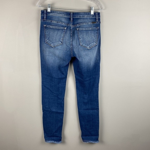 Kancan Blue Skinny Straight Raw Hem Distressed Jeans Size 9/28 - Picture 2 of 15